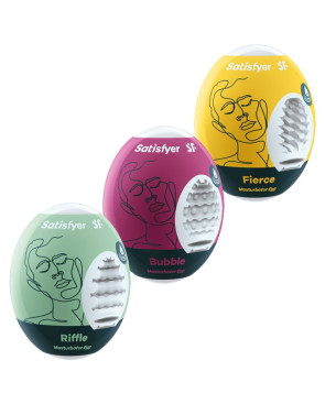 SATISFYER - 3 UOVA MASTURBATORI RIFFLE, BUBBLE E FIERCE