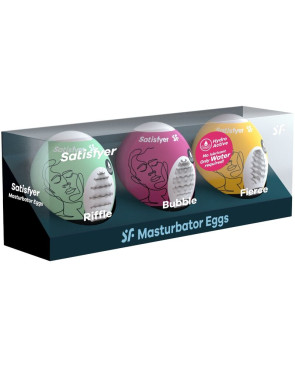 SATISFYER - 3 UOVA MASTURBATORI RIFFLE, BUBBLE E FIERCE
