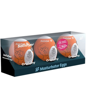 SATISFYER - 3 UOVA MASTURBATORI CRUNCHY