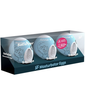 SATISFYER - 3 UOVA MASTURBATORI SAVAGE