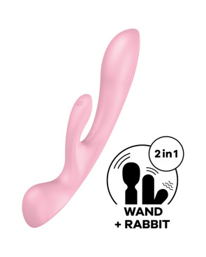 SATISFYER - TRIPLE OH VIBRAZIONE IBRIDA BLU