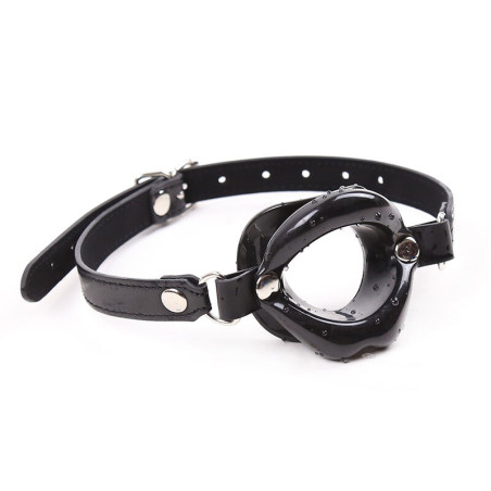 OHMAMA FETISH - BAVAGLIO LABBRA NERO CON CINTURINO