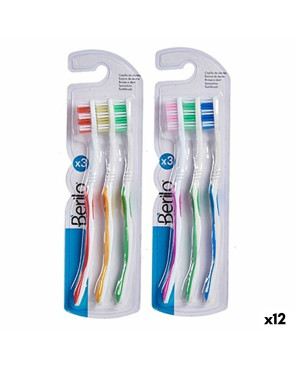 Spazzolino da Denti Berilo 29100288 Giallo Azzurro Rosso Verde (12 Unità)
