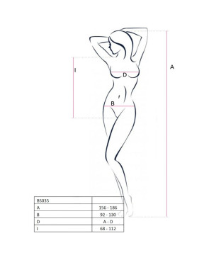 PASSION - WOMAN BS035 BODYSTOCKING BIANCO TAGLIA UNICA