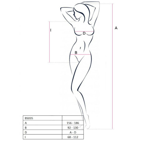 PASSION - WOMAN BS035 BODYSTOCKING BIANCO TAGLIA UNICA