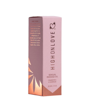 Olio per Massaggio Erotico Highonlove Fragola Vino Spumante alla Fragola 30 ml