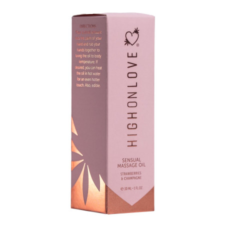 Olio per Massaggio Erotico Highonlove Fragola Vino Spumante alla Fragola 30 ml
