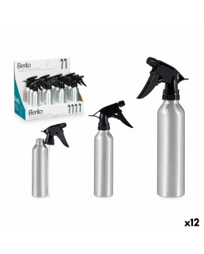 Bottiglia per nebulizzare Berilo 37581 Nero Argentato Alluminio polipropilene 300 ml (12 Unità)