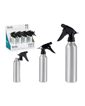 Bottiglia per nebulizzare Berilo 37581 Nero Argentato Alluminio polipropilene 300 ml (12 Unità)