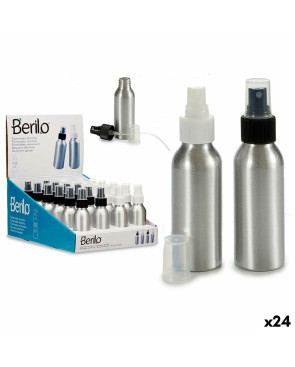 Bottiglia per nebulizzare Berilo CH9979-2 Bianco Nero Trasparente Argentato Alluminio polipropilene 100 ml (24 Unità)