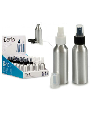 Bottiglia per nebulizzare Berilo CH9979-2 Bianco Nero Trasparente Argentato Alluminio polipropilene 100 ml (24 Unità)