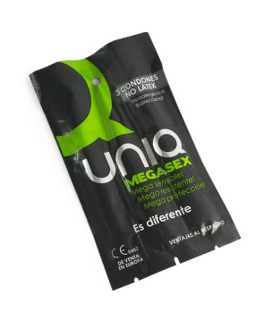 UNIQ - MEGASEX LATEX FREE SENSITIVE CONDOMS 3 UNITS