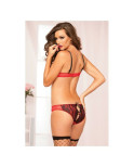 Set di Lingerie Seven Til Midnight 9624 Nero Rosso (M - EU 38-40)