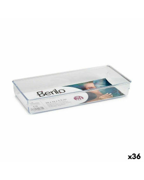 Contenitore per Sistemare Multiuso Berilo CH99113 Trasparente Plastica 15,5 x 5,5 x 34,5 cm Multiuso (36 Unità)
