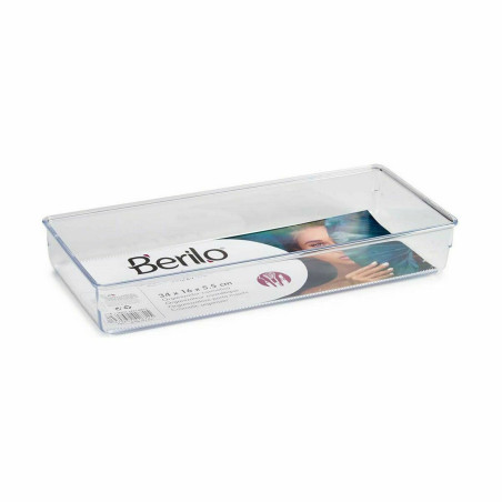 Contenitore per Sistemare Multiuso Berilo CH99113 Trasparente Plastica 15,5 x 5,5 x 34,5 cm Multiuso (36 Unità)