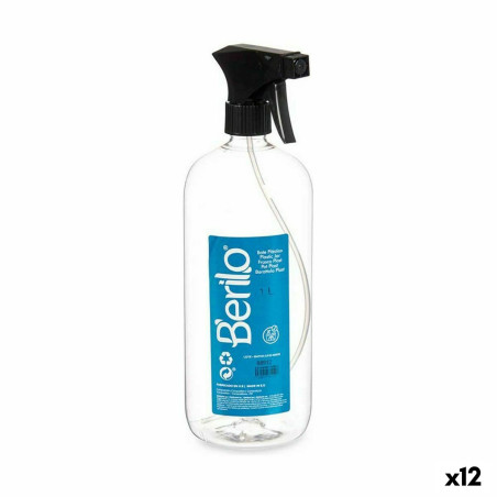 Bottiglia per nebulizzare Berilo SE1325 Nero Trasparente Plastica 1 L (12 Unità)