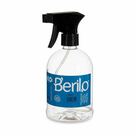 Bottiglia per nebulizzare Berilo SE1205-ROCIADOR Nero Trasparente Plastica 500 ml (12 Unità)