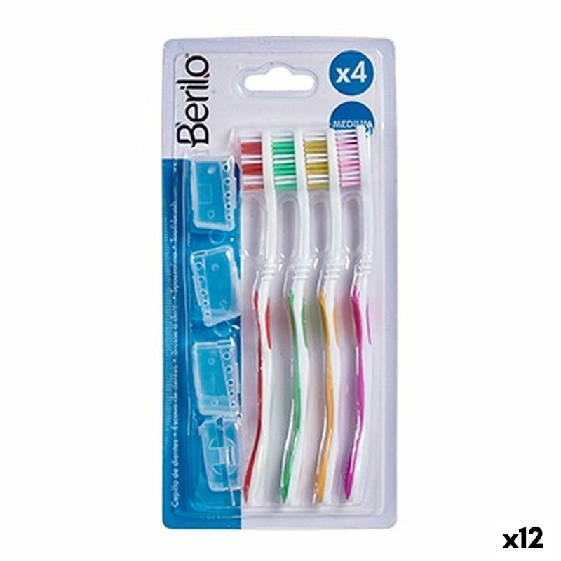 Spazzolino da Denti Berilo AR1410003 Giallo Azzurro Rosso Verde (12 Unità)