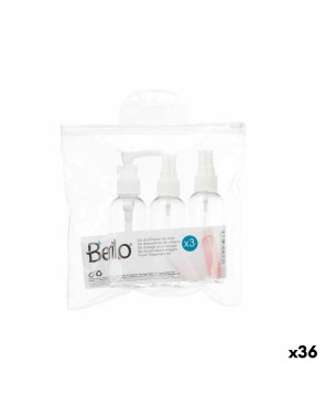 Set da Viaggio Berilo CH56289 Bianco Trasparente Plastica (36 Unità)