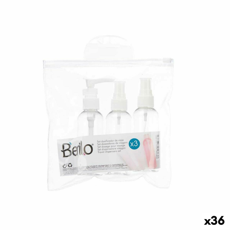 Set da Viaggio Berilo CH56289 Bianco Trasparente Plastica (36 Unità)