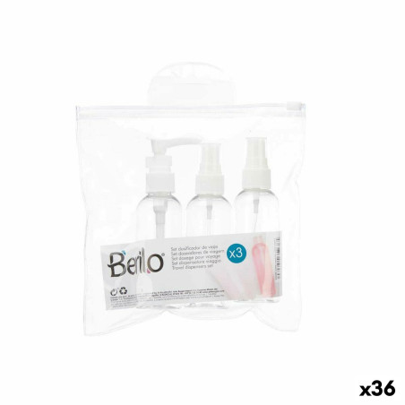 Set da Viaggio Berilo CH56289 Bianco Trasparente Plastica (36 Unità)