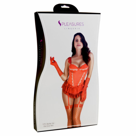 Corsetto S Pleasures Rosso (Taglia unica)