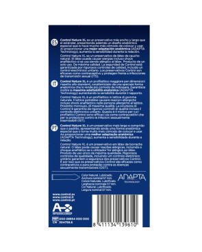 CONTROL - ADAPTA NATURE XL CONDOMS 12 UNITS