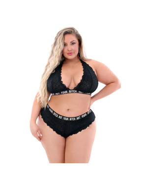 Set di Lingerie Fantasy Lingerie Nero (Queen size)