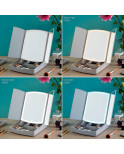 Specchio a LED Pieghevole con Contenitore per Trucchi 3 in 1 Panomir InnovaGoods