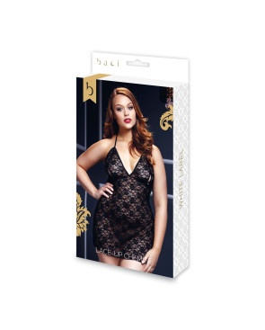 Babydoll in Pizzo Nero Taglia Grande Baci Lingerie BW3103 Nero XL