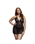 Babydoll in Pizzo Nero Taglia Grande Baci Lingerie BW3103 Nero XL
