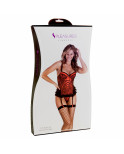 Corsetto S Pleasures Rosso/Nero (Taglia unica)