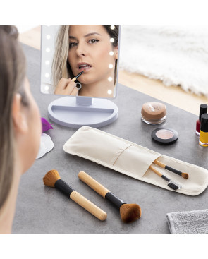 Set di Pennelli da Trucco in Legno con Custodia di Trasporto Miset InnovaGoods 5 Unità