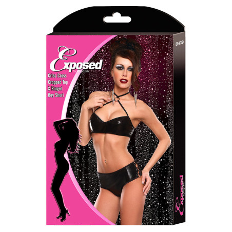 Set di Lingerie Exposed Nero (L/XL)