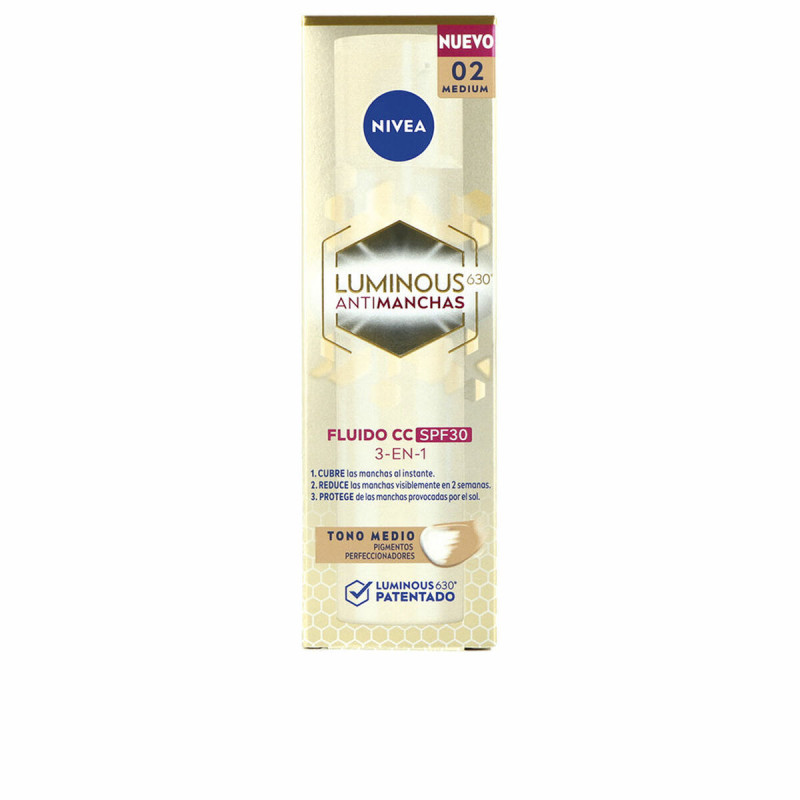 CC Cream Nivea LUMINOUS 630º Medio Spf 30 40 ml CC Cream Nivea LUMINOUS 630º Medio Spf 30 40 ml