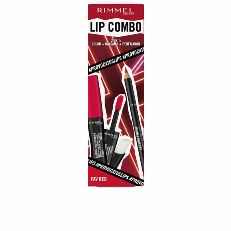 Set da Trucco Rimmel London Lip Combo 3 Pezzi Fav Red Set da Trucco Rimmel London Lip Combo 3 Pezzi Fav Red