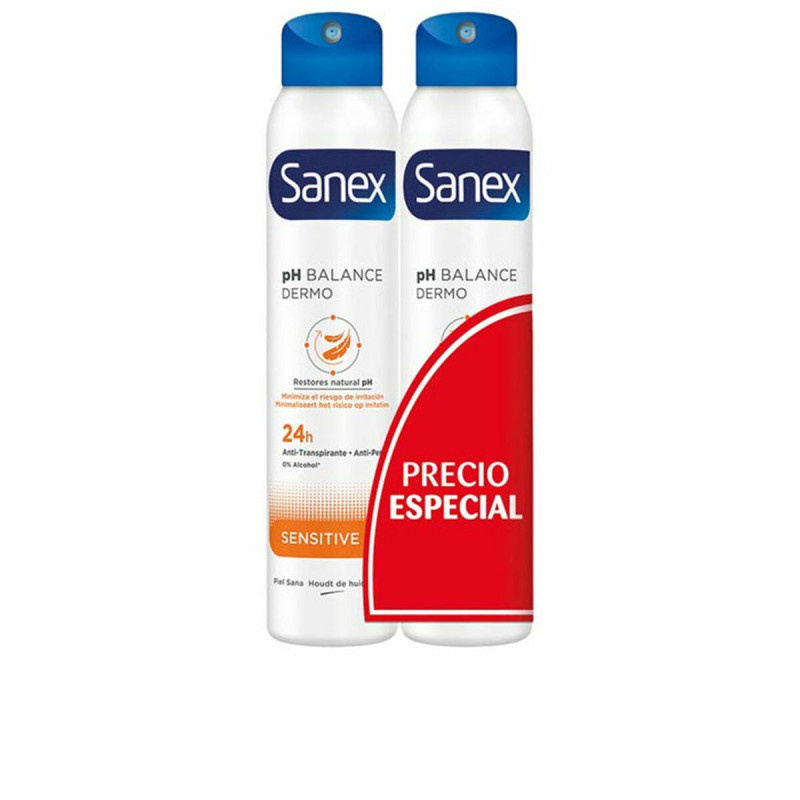 Deodorante Spray Sanex Sensitive 2 Unità 200 ml Deodorante Spray Sanex Sensitive 2 Unità 200 ml