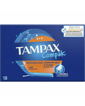 Assorbente Interno Super Plus Tampax Tampax Compak Applicatore 18 Unità
