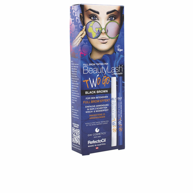 Tinta per ciglia RefectoCil BeautyLash Two Go Black Brown 2 Pezzi Tinta per ciglia RefectoCil BeautyLash Two Go Black Brown 2 Pezzi
