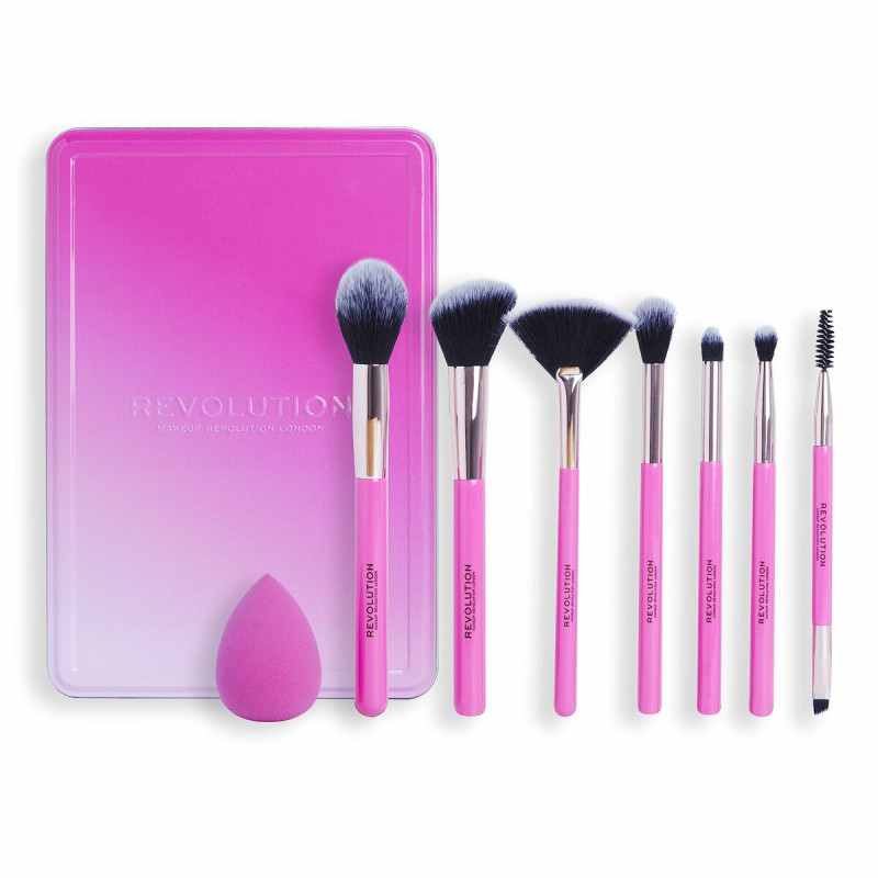 Set di Pennelli per il Trucco Revolution Make Up The Brush Edit Rosa 8 Pezzi Set di Pennelli per il Trucco Revolution Make Up The Brush Edit Rosa 8 Pezzi