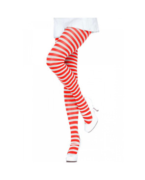 LEG AVENUE - COLLANT A RIGHE BIANCO/ROSSO