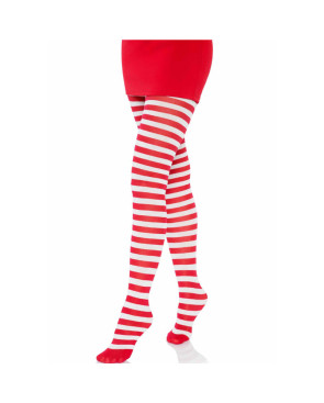 LEG AVENUE - COLLANT A RIGHE BIANCO/ROSSO