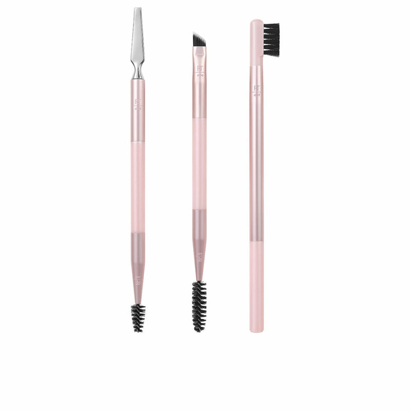 Set di Pennelli per il Trucco Real Techniques Brow Styling Rosa 3 Pezzi Set di Pennelli per il Trucco Real Techniques Brow Styling Rosa 3 Pezzi