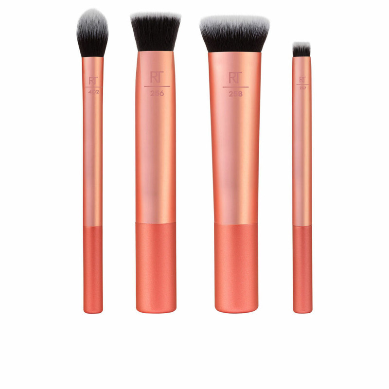 Set di Pennelli per il Trucco Real Techniques Salmone 4 Pezzi Set di Pennelli per il Trucco Real Techniques Salmone 4 Pezzi