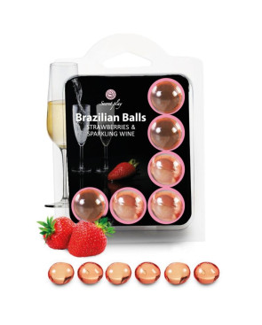 SECRETPLAY - SET 6 PALLINE BRASILIANI FRAGOLE CON CAVA