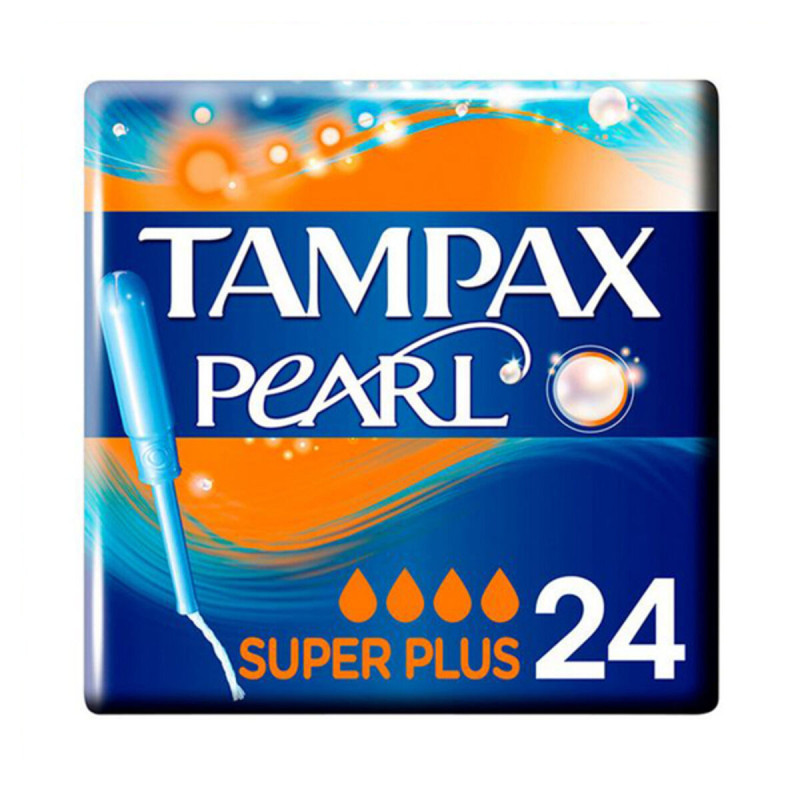 Pacco di Assorbenti interni Pearl Super Plus Tampax Tampax Pearl (24 uds) 24 uds Pacco di Assorbenti interni Pearl Super Plus Tampax Tampax Pearl (24 uds) 24 uds