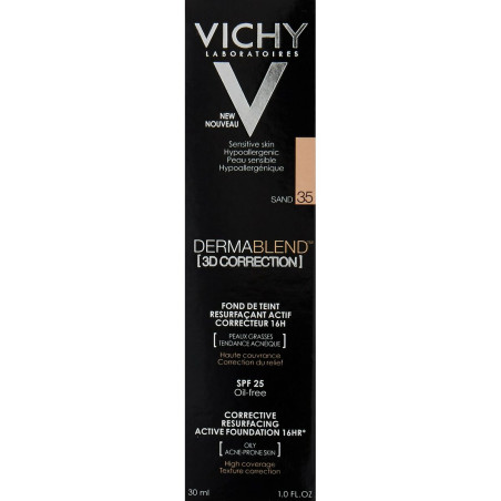 Base per Trucco Fluida Vichy Dermablend 3D Correction 30 ml Spf 25 Nº 35 Sand