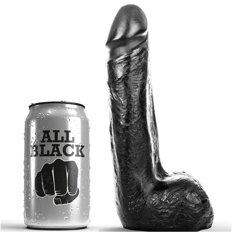 ALL BLACK - DILDO REALISTICO NERO MORBIDO 20 CM ALL BLACK - DILDO REALISTICO NERO MORBIDO 20 CM