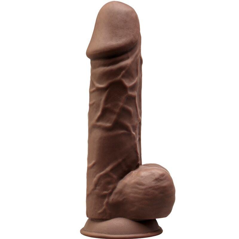 SILEXD - MODELLO 1 PENE REALISTICO PREMIUM SILEXPAN SILICONE MARRONE 21.5 CM SILEXD - MODELLO 1 PENE REALISTICO PREMIUM SILEXPAN SILICONE MARRONE 21.5 CM