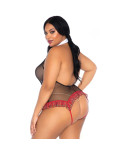 LEG AVENUE - SCHOOLGIRL CROTHLESS FITNESS TEDDY PLUS TAGLIA LEG AVENUE - SCHOOLGIRL CROTHLESS FITNESS TEDDY PLUS TAGLIA